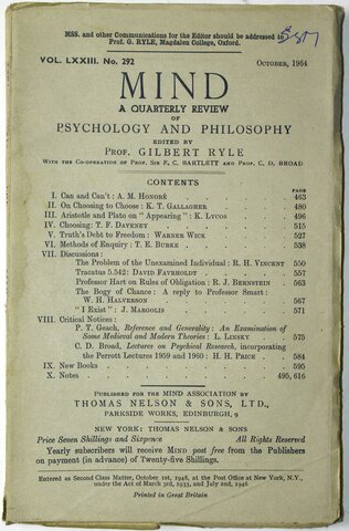 Fundación de la primera revista psicológica "Mind" por Alexander Bain y editada por George Croom Robertson