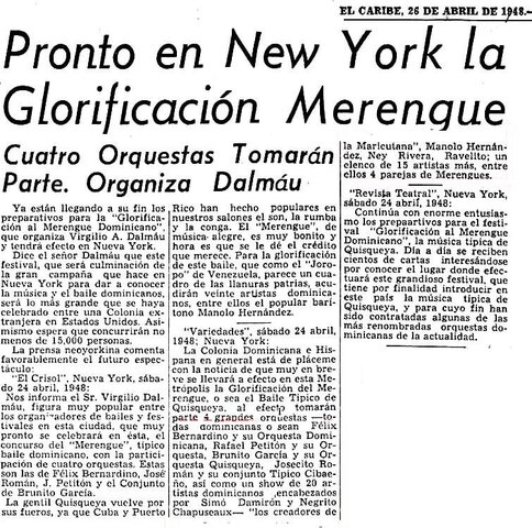 "La glorificación del merengue en NY"