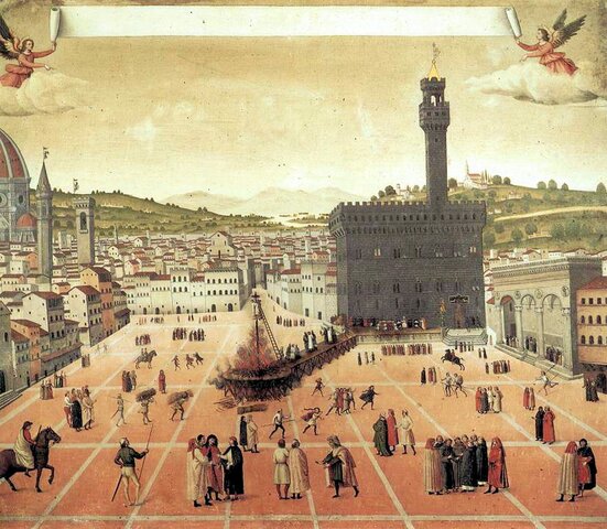 Ejecución de savonarola en florencia