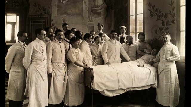 Medical students learning