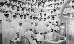 Medical students learning