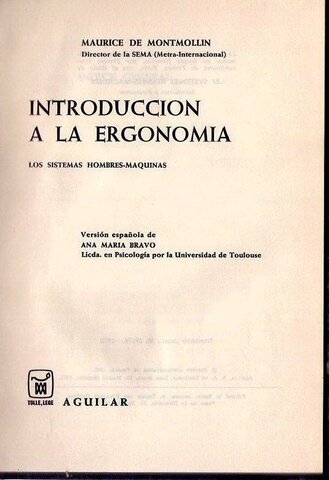 Publicación del libro Introducción a la ergonomía los sistemas hombre máquina