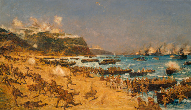 Allied forces land on the Gallipoli Peninsula of the Ottoman Empire