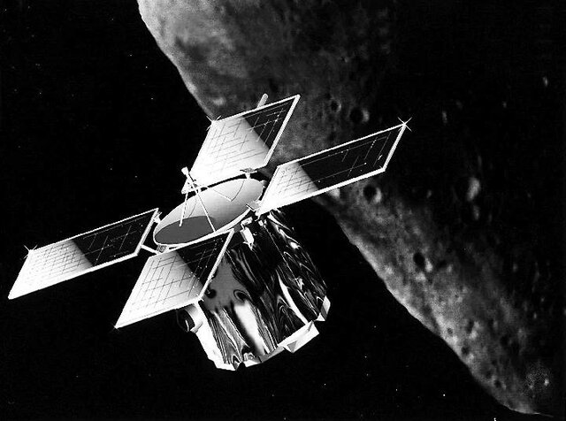 Станция NEAR Shoemaker стала первым искусственным спутником астероида (433 Эрос)