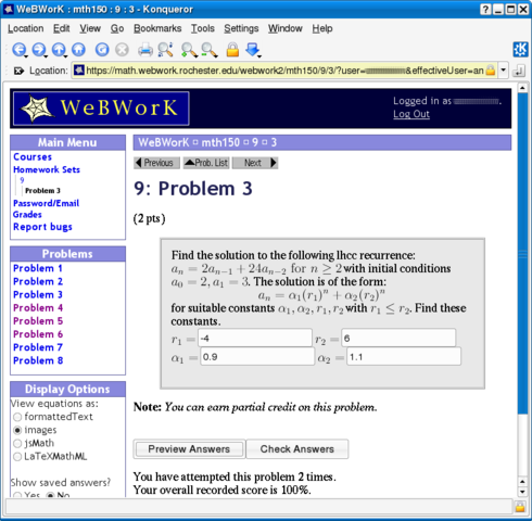 WeBWorK Developed