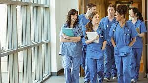 Medical students learning