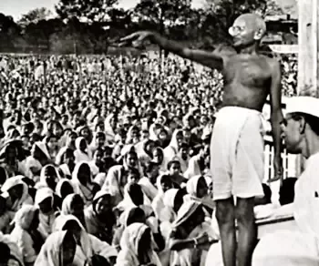 Gandhi organizes the first civil disobedience campaign.