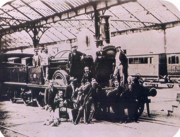 First steam locomotive in the Iberian Peninsula.