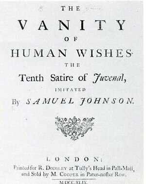 The Vanity of Human Wishes: The Tenth Satire of Juvenal Imitated