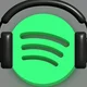 Spotify app with headphones on
