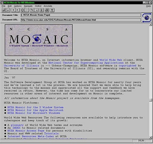 Debut of the first internet browser