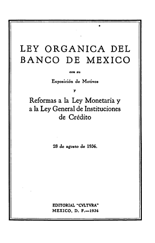 Ley Orgánica para el Banco de México