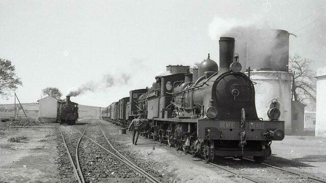 First steam locomotive in the Iberian Peninsula.