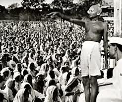 Gandhi organizes the first civil disobedience campaign.