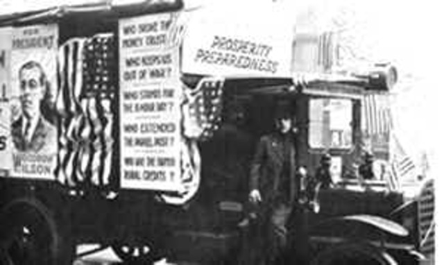 WWI begins and the U.S. proclaims neutrality under President Wilson