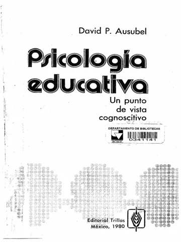 Psicología Educativa (Ausubel)