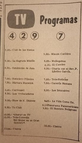 Programación de los canales de televisión
