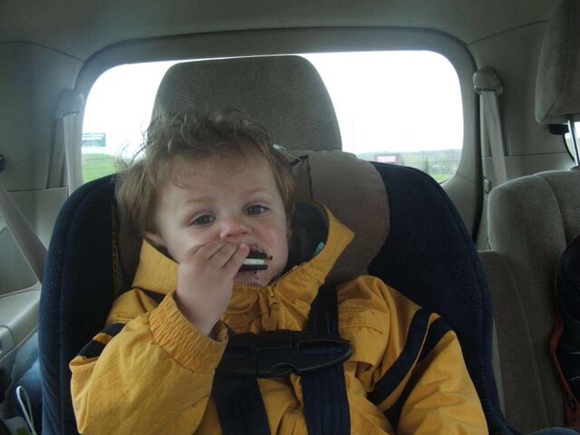 At 2 I started to love eating and still do.