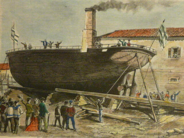 John Wilkinson bota la barcaza "trial", de 21 m, primer barco construído de hierro