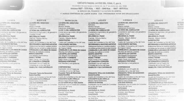 Programación del circuito radial  la Voz del Yuna CxA