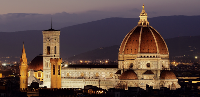 Architect Brunelleschi designs the dome for the Florence Cathedral.