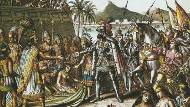 Hernán Cortés Arrives at the Aztec Capital, Tenochtitlán