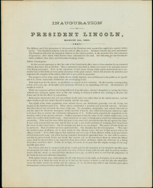 Lincoln's 1st Inaugural Address