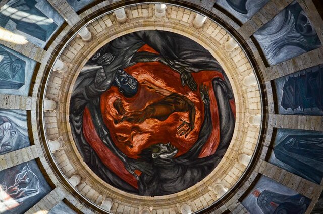 Orozco pintó el "Hombre en llamas" en la capilla de Hospicio