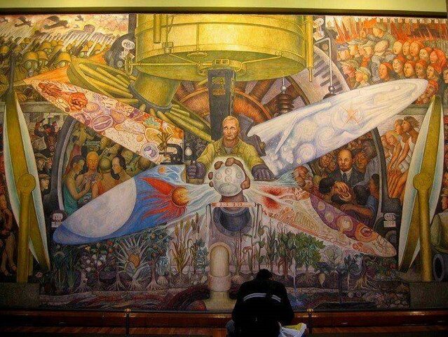 Rivera pintó mural "El hombre en la encrucijada" en Rockefeller Center, Nueva York