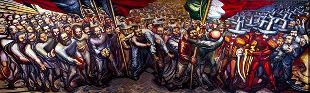 Siqueiros pintó el mural "Del porfirismo a la revolución" en el Castillo de Chapultepec