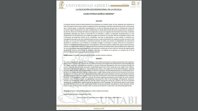 Artículo de investigación estima el efecto positivo de las emociones en el ámbito escolar.