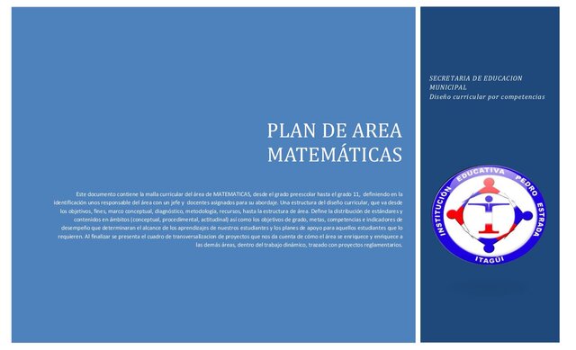 Creación del plan de área