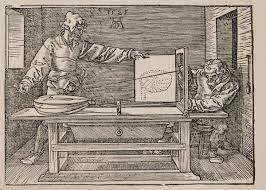 Alberto Durero con su libro “El arte de la medida” de 1512