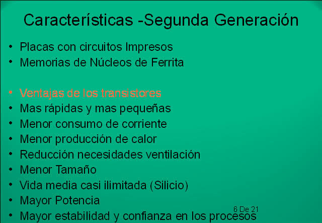 CARACTERÍSTICAS DE LA 2A GENERACIÓN