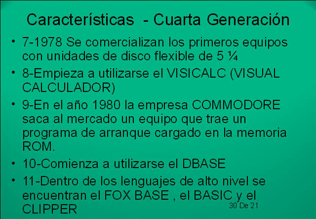 CARACTERÍSTICAS DE LA 4A GENERACIÓN