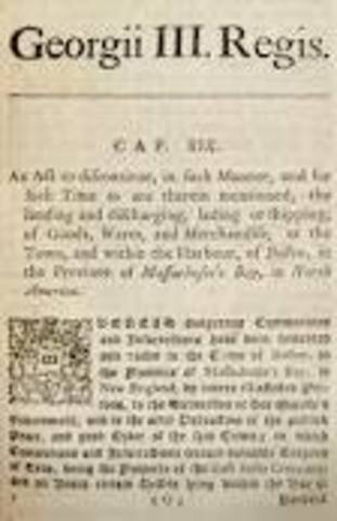 Intolerable Acts - The Boston Port Bill