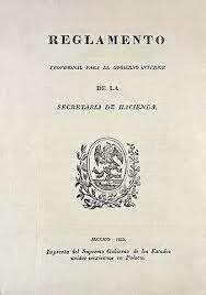 Reglamento Provisional para la Secretaría del Despacho de Hacienda