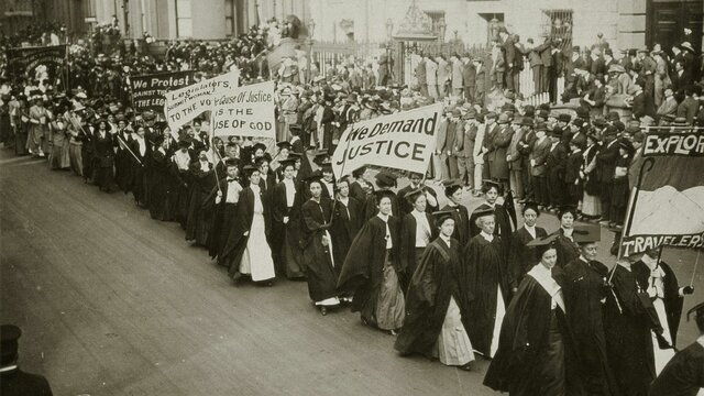La marcha para el sufrago femenino en Washington