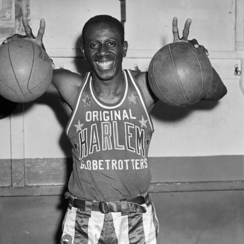 The Harlem Globetrotters play their first road game