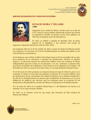 SECRETARIO DE HACIENDA IGNACIO DE MORA Y VILLAMIL