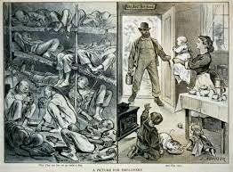 Political Cartoon- A picture for employers. Why they can live on 40 cents a day, and they can't.