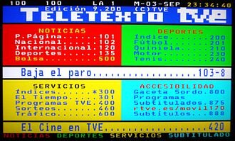 Començament del "teletext" (servei de noticies en forma de text)