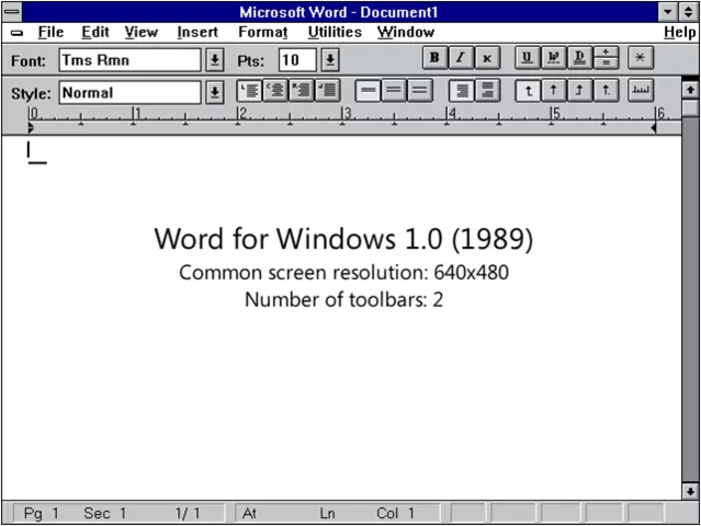 Primera versión de Word para Windows