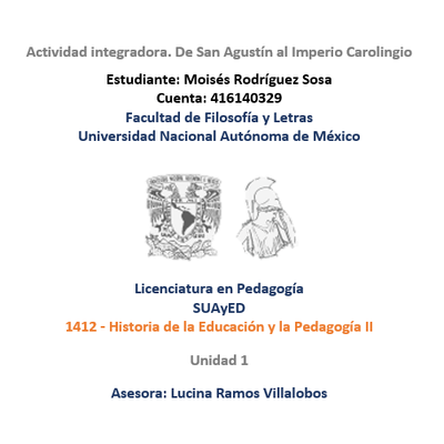 Timeline: Actividad integradora. De San Agustín al Imperio Carolingio. Moisés Rodríguez Sosa