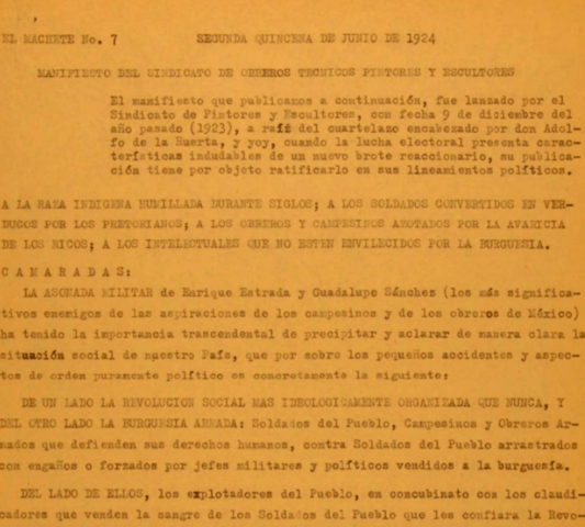 Sindicato de Obreros Técnicos, Pintores y Escultores