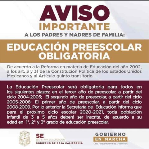 Educación preescolar Obligatoria