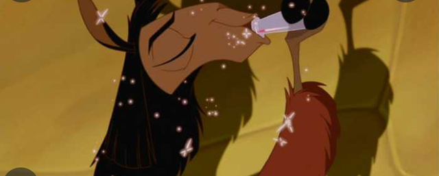 Kuzco fights with Yzma to get a human potion