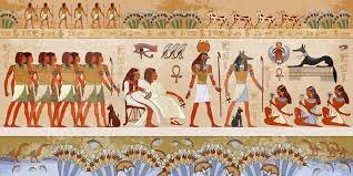 First gods representations on walls in the Egyptian tombs