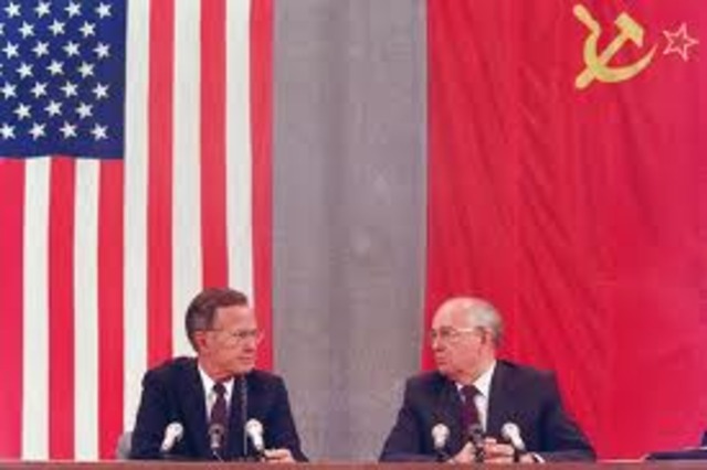 Bush and Gorbachev hold summit in Washington, D.C.