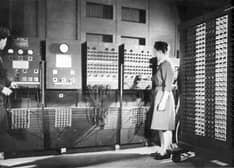 Presentación del ordenador ENIAC.